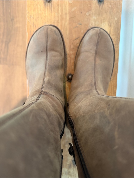 Merrell Brown Leather Mid-Calf Button-Accent Boots